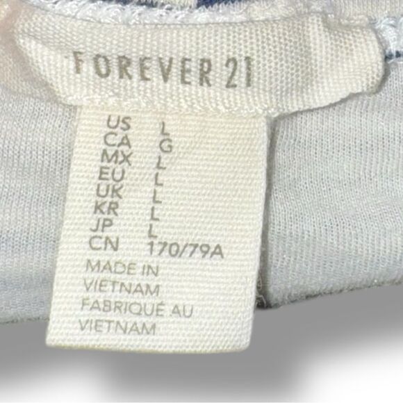 Forever 21 Y2K Navy/White Striped Long Front Slit A-line Maxi Skirt Size Large - Picture 5 of 14